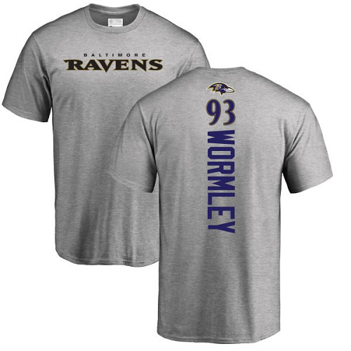 Men Baltimore Ravens Ash Chris Wormley Backer NFL Football #93 T Shirt
